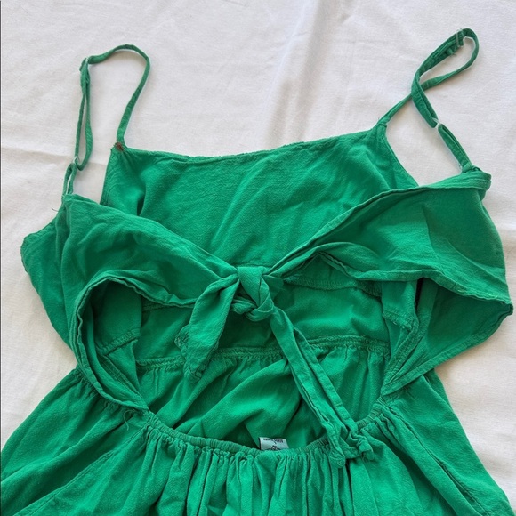 Blanco by Nature 100% Cotton Green Spaghetti Strap Dress - Picture 3 of 4